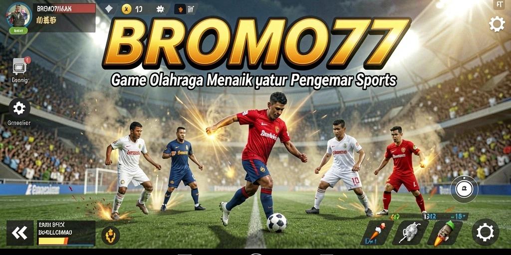 Screenshot BROMO77 menampilkan gameplay olahraga yang mendebarkan.