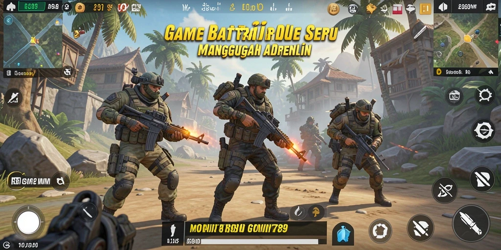 Screenshot gameplay GOWIN789 menampilkan aksi seru dalam pertempuran Battle Royale.