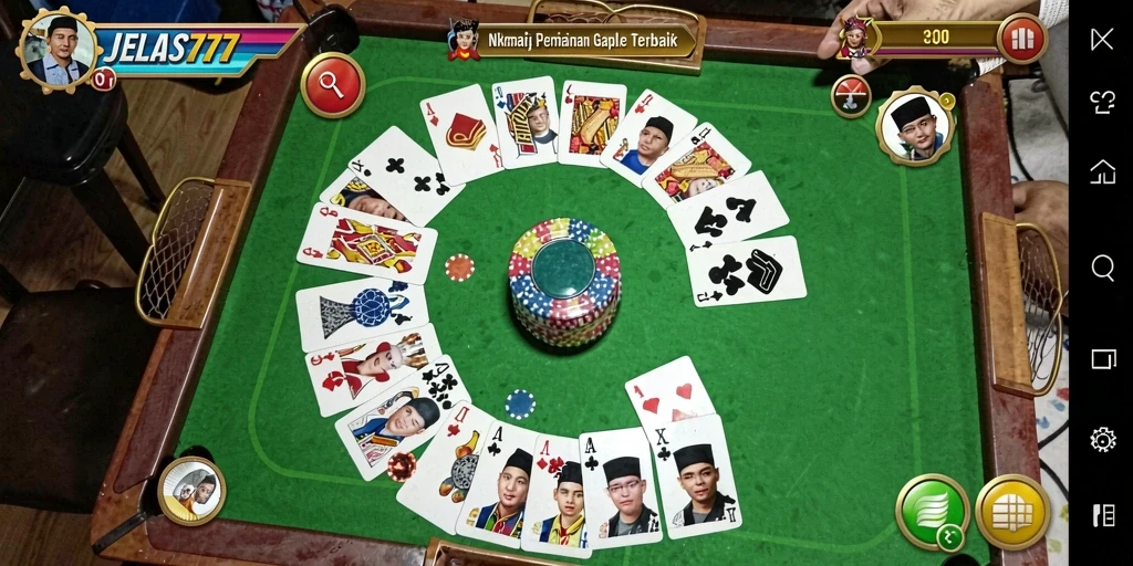 Tampilan gameplay seru JELAS777 dalam permainan Gaple.
