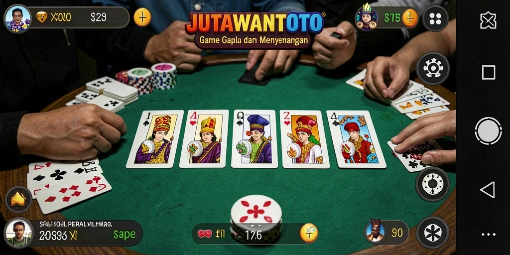 Tampilan gameplay seru JUTAWANTOTO saat bermain Gaple