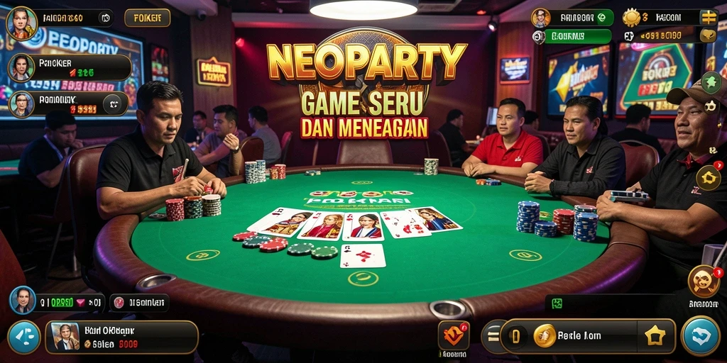 Tampilan gameplay Poker yang mendebarkan di NEOPARTY.