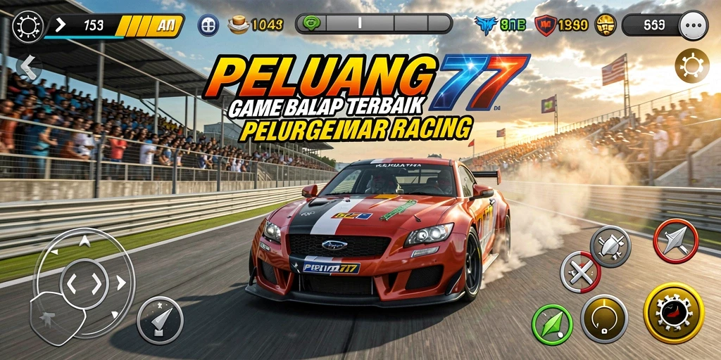 Screenshot gameplay PELUANG77 menampilkan aksi balap yang seru dan mendebarkan.