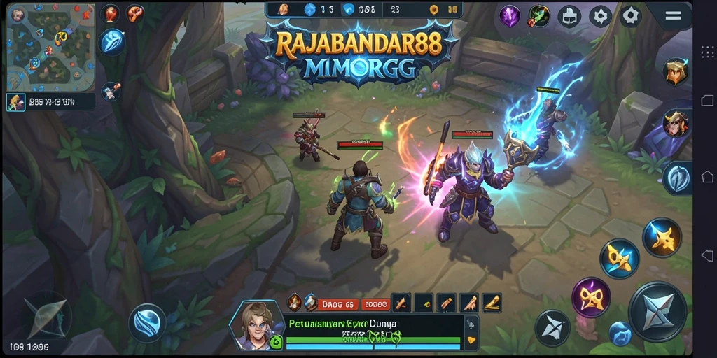 Screenshot gameplay RAJABANDAR88 menampilkan aksi pertempuran yang seru dan grafis yang indah.