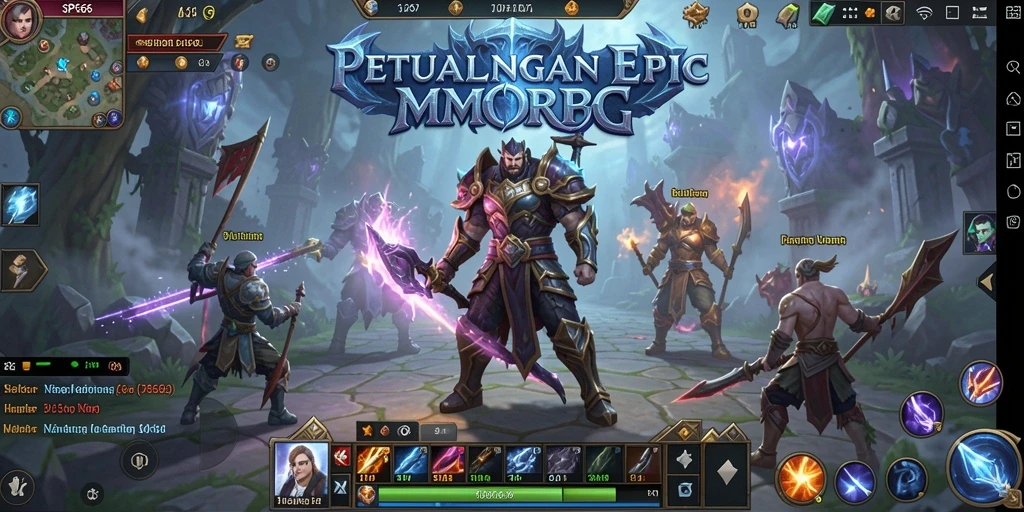 Tampilan gameplay SP666 dalam dunia MMORPG yang luas.