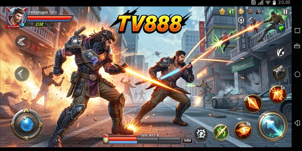 Tampilan gameplay seru dan penuh aksi dari TV888.