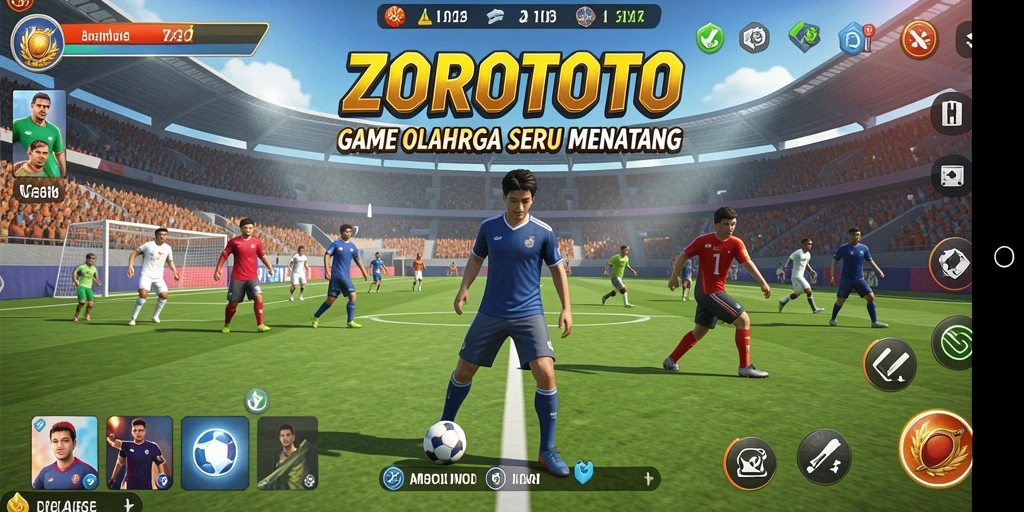 Tampilan gameplay ZOROTOTO dengan aksi olahraga yang seru.